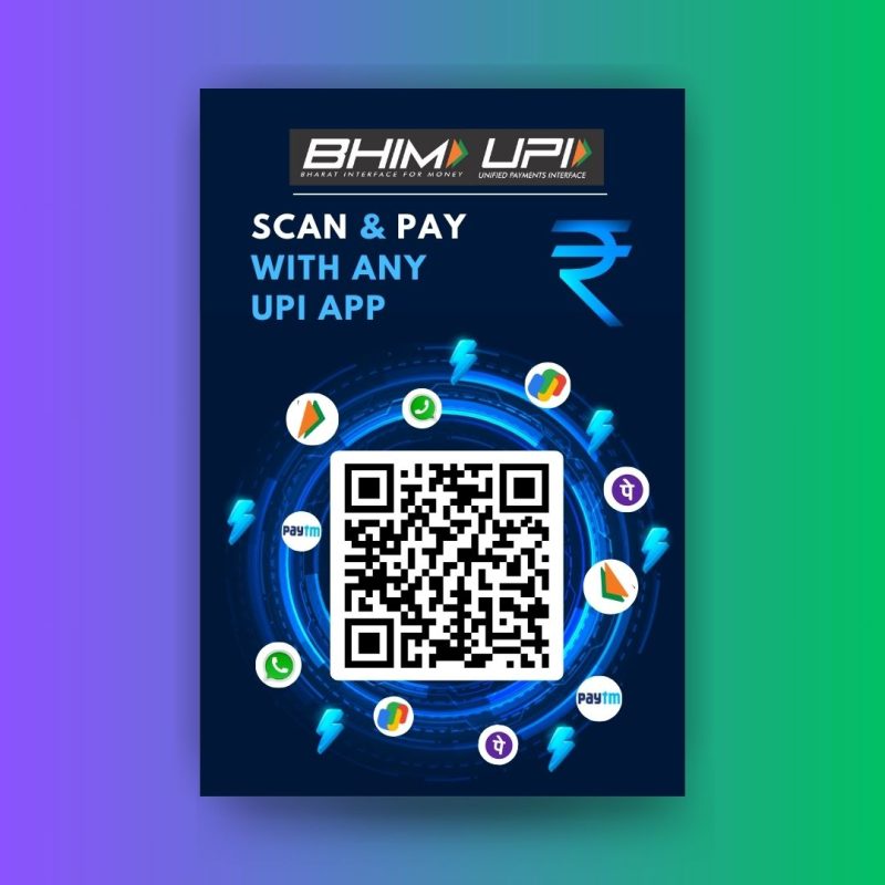 UPI QR Code Sticker — Standard